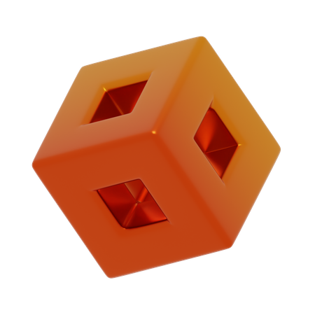 Brown Cubic Square  3D Icon