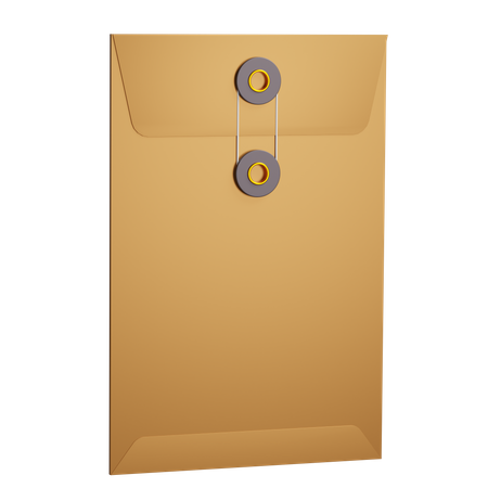 Brown File Envelope 3D Icon