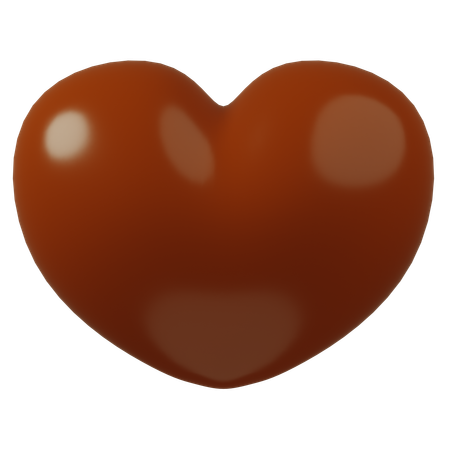 Brown Heart  3D Icon