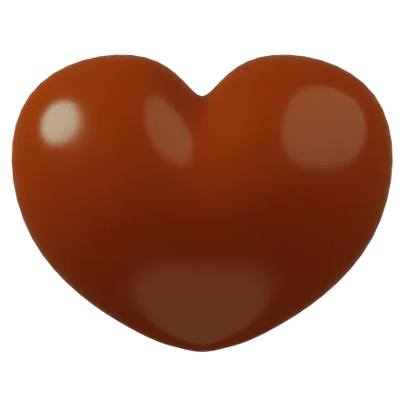 Brown Heart  3D Icon