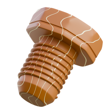 Brown Screw  3D Icon