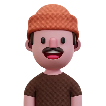 Brown Shirt Man  3D Icon