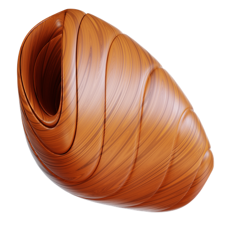 Brown Wooden Swirling Grain Texture  3D Icon