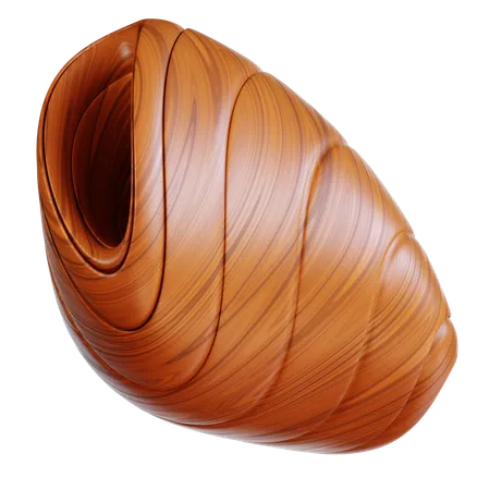 Brown Wooden Swirling Grain Texture  3D Icon