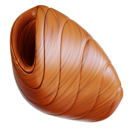 Brown Wooden Swirling Grain Texture  3D Icon