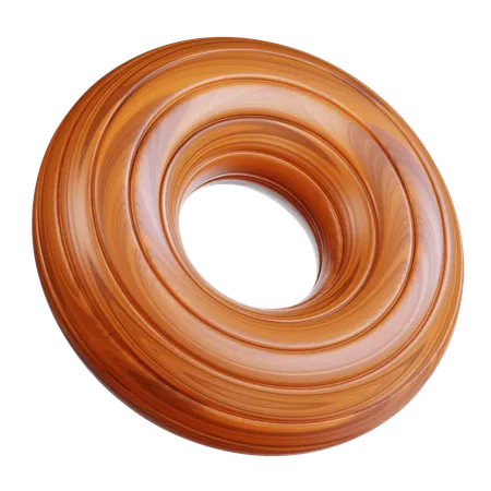 Brown Wooden Torus  3D Icon