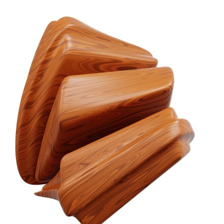 Brown Woodgrained Objects Form Abstract Shape  3D Icon