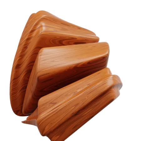 Brown Woodgrained Objects Form Abstract Shape  3D Icon