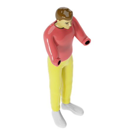 Brownhair Man 3D Illustration