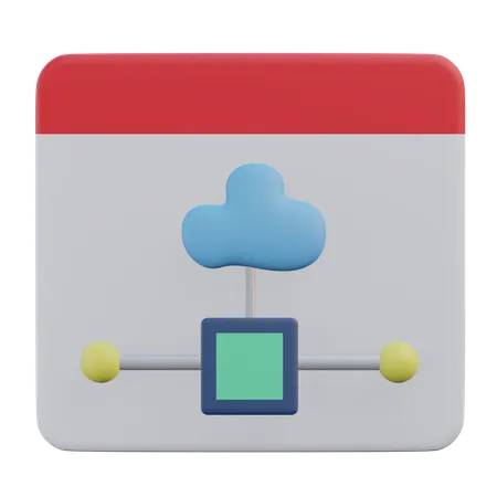 Browser Cloud Computing 3 D Icon Illustration With Transparent Background 3D Icon