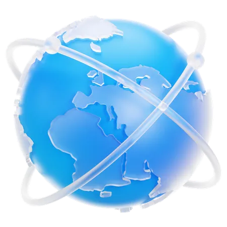 3 D Globe Hyperlink Icon Search WWW Sign Web Hosting Technology Browser Search Website Page Trendy And Modern 3 D Style Minimal Internet Symbol World Wide Web Icon Mobile Application Icon 3D Icon
