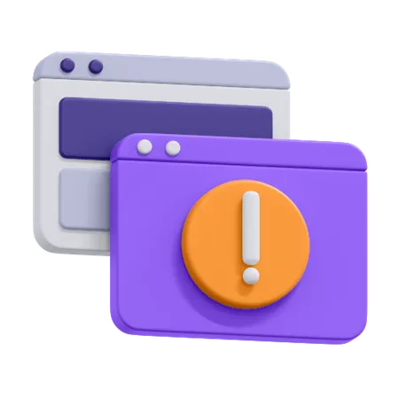 An Icon Of Error Popup Window 3D Icon