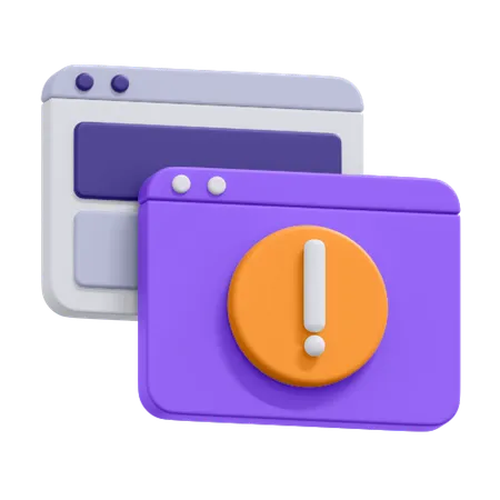 Browser Alert  3D Icon