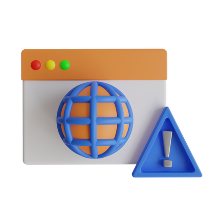 Browser Alert 3D Icon
