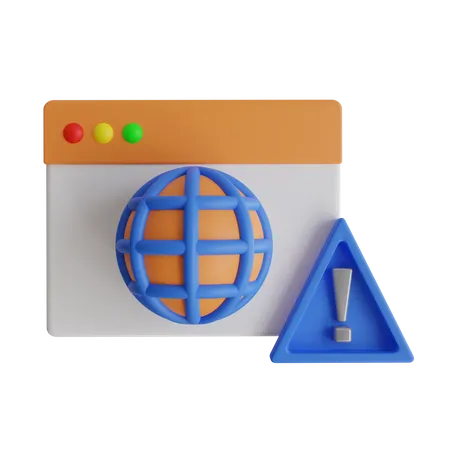 Browser Alert  3D Icon