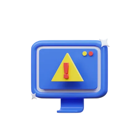 3 D Browser Alert Icon Illustration 3D Icon