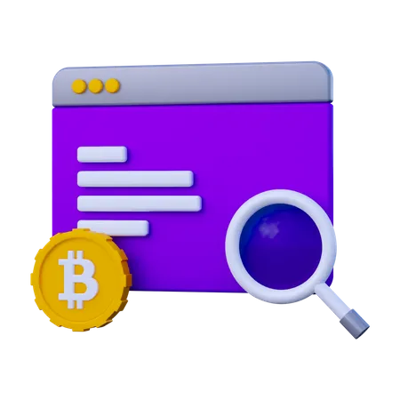 Browser bitcoin  3D Icon