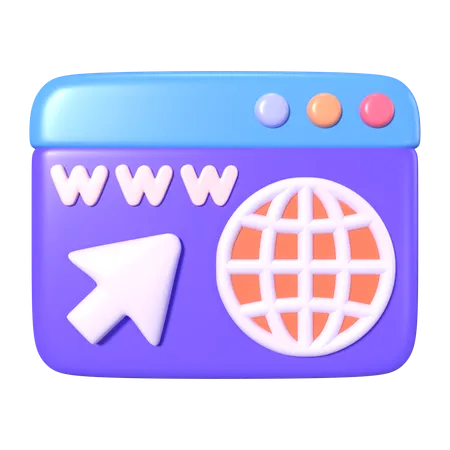 Browser Click  3D Icon