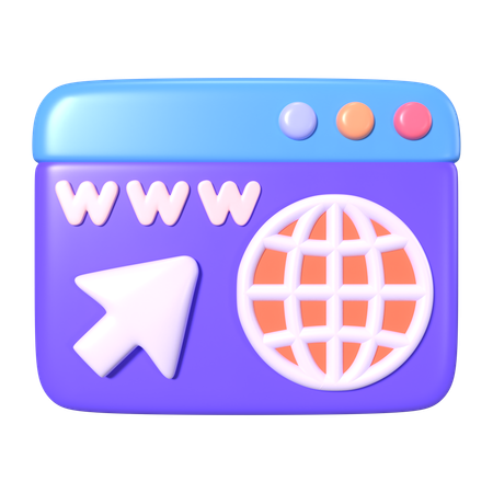 Browser Click  3D Icon