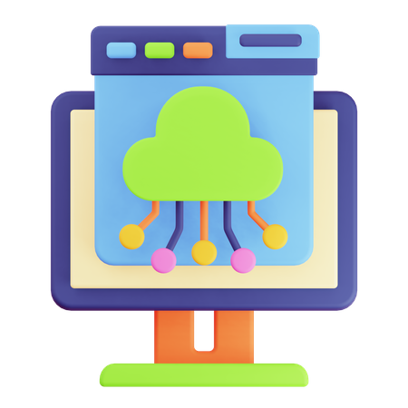 Browser Cloud Computing 3D Icon