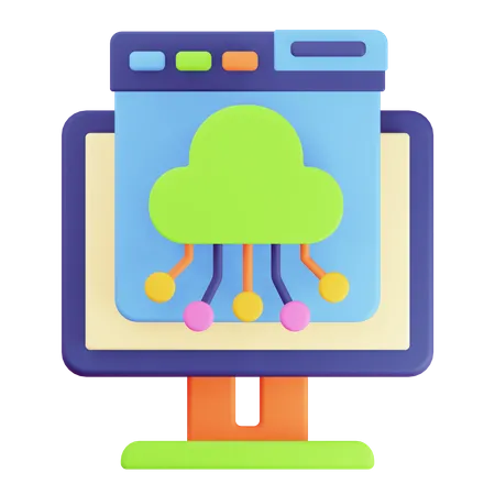 Browser Cloud Computing 3D Icon