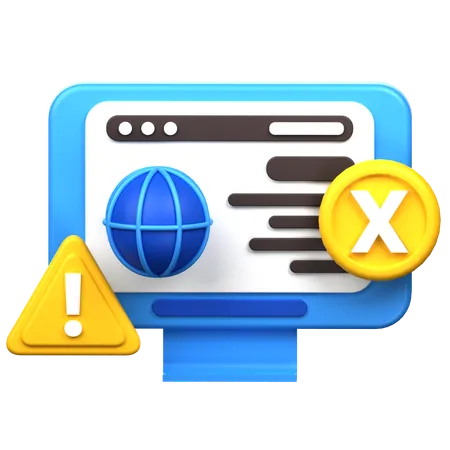 Browser Error 3 D Icon 3D Icon