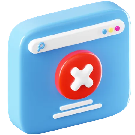 Browser Error 3D Icon