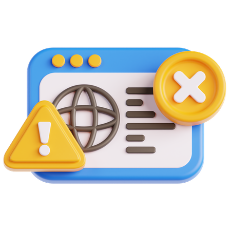 Browser Error  3D Icon