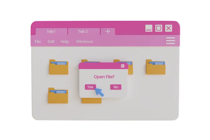 Browser Folder  3D Illustration