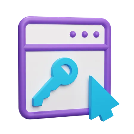 Browser Key  3D Illustration