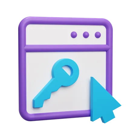 Browser Key 3D Illustration