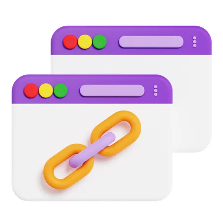 Browser link  3D Icon