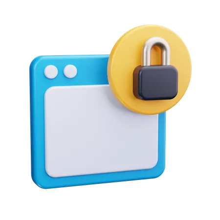 Browser Lock  3D Icon