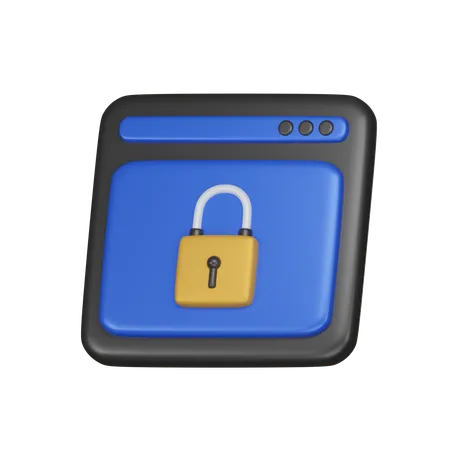 Browser Lock  3D Icon