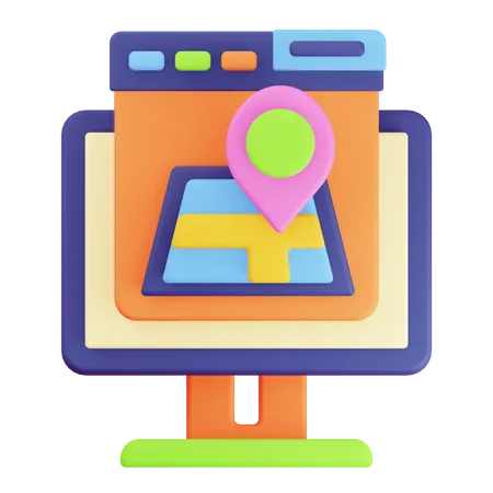 Browser Map  3D Icon