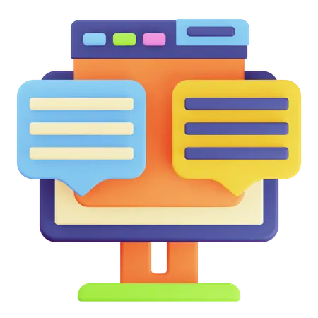 Browser Message  3D Icon