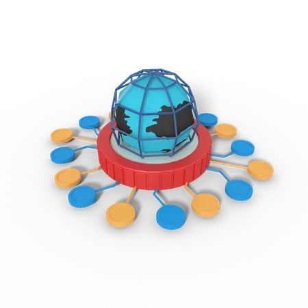 Browser-Netzwerk  3D Icon