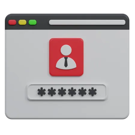 Browser Password 3D Icon