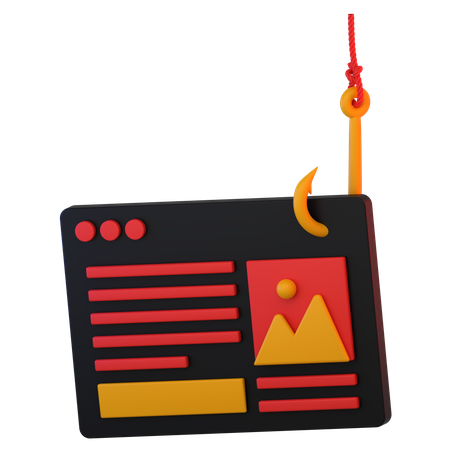 Browser Phishing 3D Icon