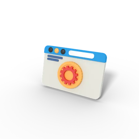 3 D Illustration Of Internet Browser Setting 3D Icon