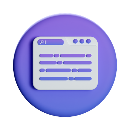 Browser Window  3D Icon