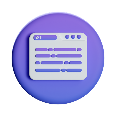 Browser Window  3D Icon