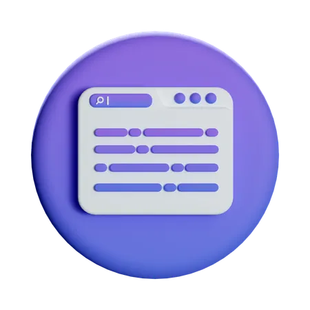Browser Window  3D Icon
