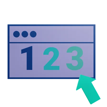 Browser With Number  3D Icon