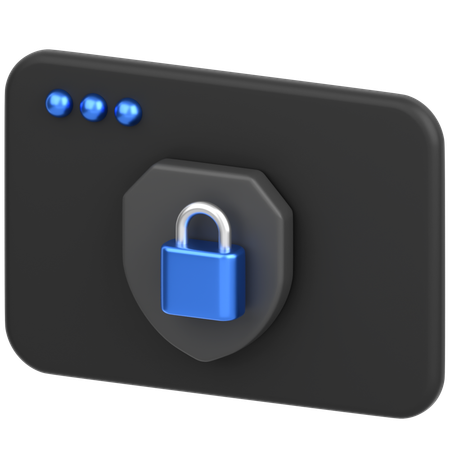 Browser With Shield  3D Icon