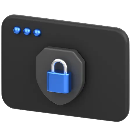 Browser With Shield  3D Icon