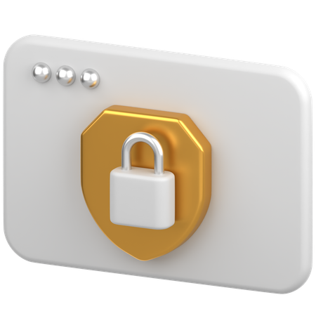 Browser With Shield  3D Icon