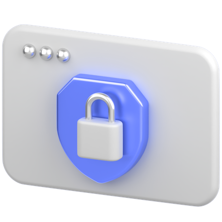 Browser With Shield  3D Icon
