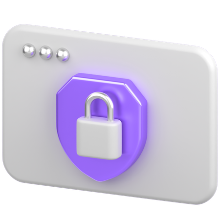 Browser With Shield  3D Icon