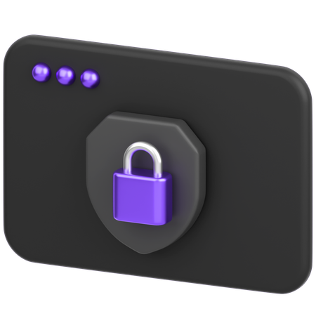 Browser With Shield  3D Icon